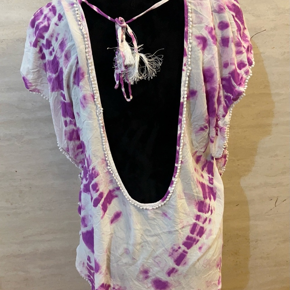 Victoria's Secret Purple Tie-Dye Blouse - Picture 2 of 8